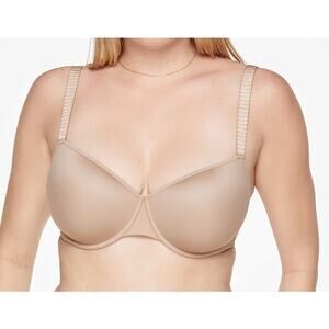 ThirdLove 24/7 Classic T Shirt Bra‎ Womens 42D Taupe Pleated Strap Underwire